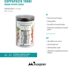 Boîtes à biscuits, 3 pièces, rondes, inox - 8 x 8 x 4 cm