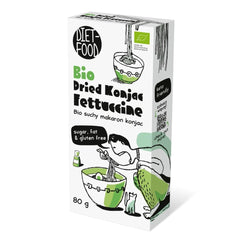 Fettuccine Konjac Shirataki Bio 80g - Faible en calories et en glucides, sans gluten, faible en glucides, adapté aux régimes céto, avec farine de tapioca