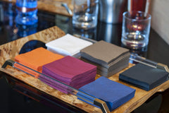 Saten Ser22104961 Cocktail, serviettes 20 X 20, 2 couches, pli 1/4, 100 serviettes, Punta-Punta, noir