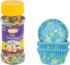 Set Günthart Backdecor, Dino sprinkles, 55 grame si 50 chese din hartie Sprinkles Naty Shop
