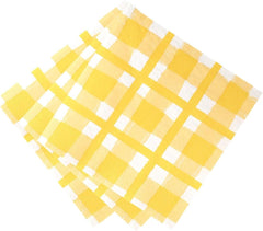 Talking Tables 20 X Serviettes jetables en papier recyclé à carreaux vichy jaunes pour pique-niques et dîners d'été en plein air, respectueuses de l'environnement pour les fêtes d'anniversaire, Pâques, mariages, barbecues, 3 épaisseurs 33 cm