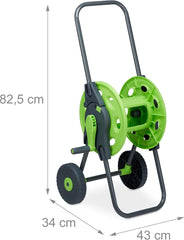 Relaxdays Dévidoir Dévidoir 45m 1/2" Dévidoir Jardin 82,5 x 43 x 34 cm Gris-Vert