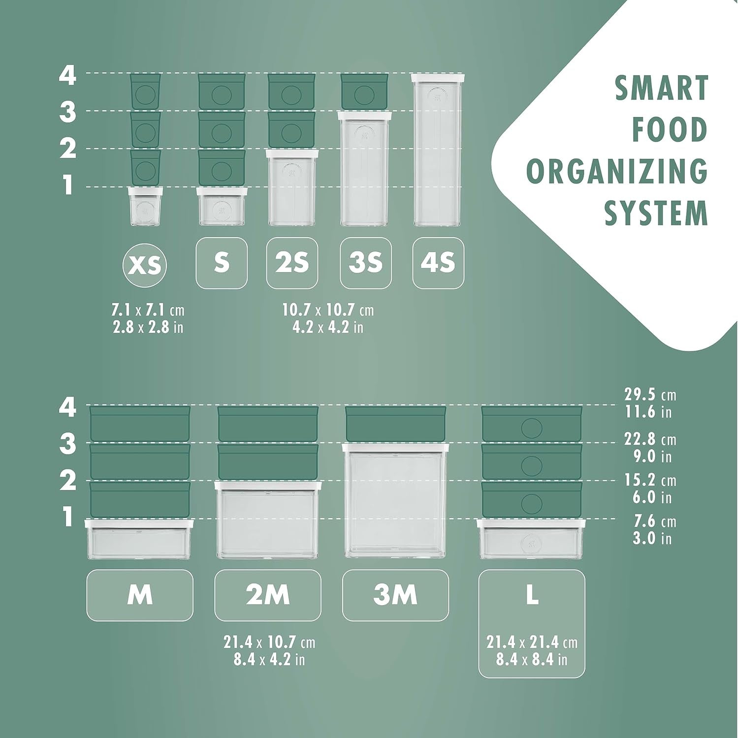 ZWILLING FRESH & SAVE CUBE Box, dimensiune 2M, Cutie de depozitare modulară și stivuibilă, depozitare ermetică și vidabilă, lavabilă în mașina de spălat vase, transparentă Cutii depozitare alimente Naty Shop