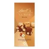 Chocolat Lindt | Sachet de chocolat au lait NUXOR | 103g | Cubes de chocolat au lait crémeux au Gianduja et noisettes grillées | Cadeau chocolat