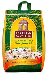 INDIA GATE Riz Sella Basmati, précuit (d'Inde, grain long fin), aromatisé, emballage en vrac - 1 paquet (1 x 1 kg)
