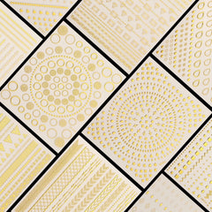 MWOOT 10 feuilles d'autocollants dorés pour ongles, autocollants pour nail art, autocollants 3D pour ongles, ensemble de bandes de lignes, décoration métallique DIY