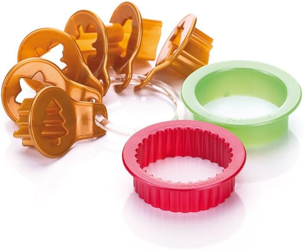 Tescoma 630912 boîtes à biscuits de Noël pour biscuits Linzer Delicia, 8 pièces, vert/jaune/rouge