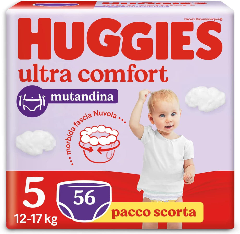 Couches Huggies Ultra Confort, taille 5 (12-17 kg), paquet de 56