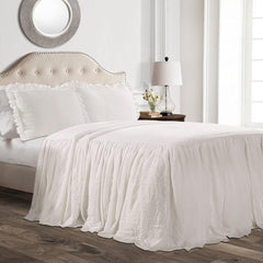 Lush Decor Housse de Couette avec Jupe à Volants, Polyester, Blanc, Lit Double Lush Decor Blanc Lits Jumeaux et Couettes