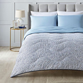 Night Lark Coverless Duvet Super King 6 Tog Spring Summer - Blue Garden Cuvertură super moale, confortabilă și ușoară, lavabilă la mașină și uscare rapidă, set de perne All-In-One, reversibil Plapumi si pilote Naty Shop Albastru Super King