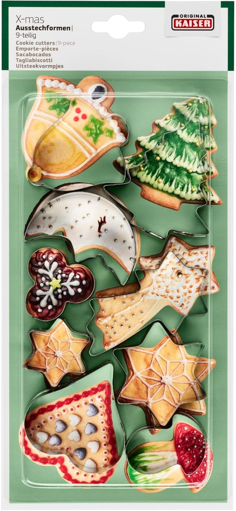 Emporte-pièce Kaiser original 2300612867, pour décorer des biscuits, biscuits, fondants, plaque d'acier, argent