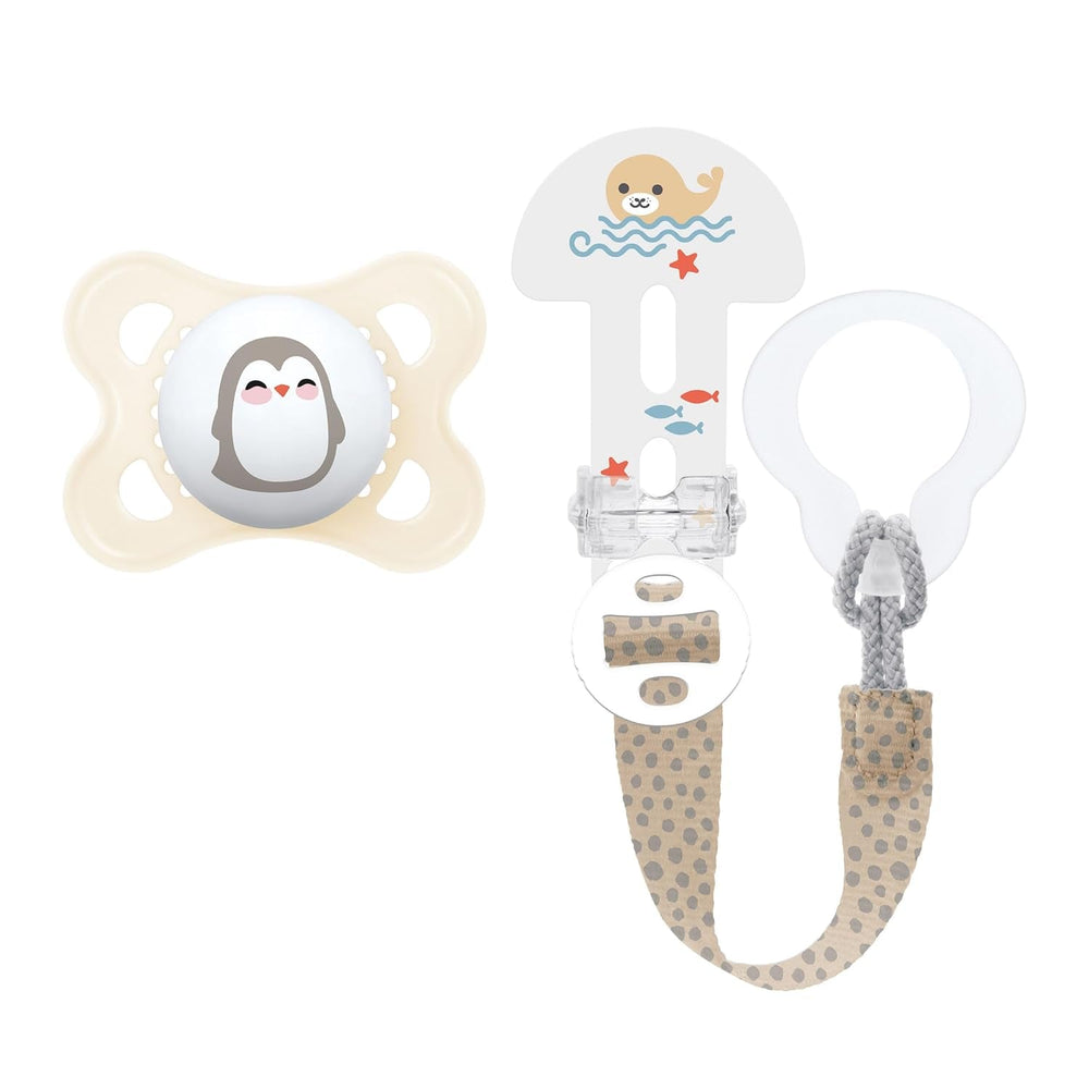 Sucette MAM Clip It ! Broche & Original S226 Skinsoft™ silicone, ultra-doux, pour bébés à partir de 0 mois