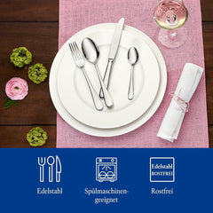Villeroy & Boch – Oscar Tafelbesteck 24 Teilig 6 Personen, Spülmaschinenfest, Rostfrei, Besteck Set, Essbesteck, Messer Gabel Löffel Set, Cutlery Set, Besteckset Edelstahl, Edelstahl Bucatarie Naty Shop