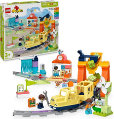 LEGO DUPLO Town Grand chemin de fer interactif, jouet de construction pour les tout-petits à partir de 3 ans, locomotive Push & Go avec lumières et sons, pièces de rail, jouet éducatif préscolaire 10428 ensembles de construction Besuche den LEGO-Store Default Title