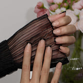 Faux ongles à pointe française courte – 30 pièces d'ongles noirs à coller sur des ongles carrés courts, faux ongles à pointe française avec colle, ensemble d'ongles artificiels carrés pour femme