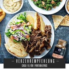 Ankerkraut Gyros, Gewürzmischung für Gyros, egal ob aus der Pfanne oder vom Grill, mit Zwiebel, Knoblauch, Majoran, Cumin, Piment und mehr, 80 g im Korkenglas