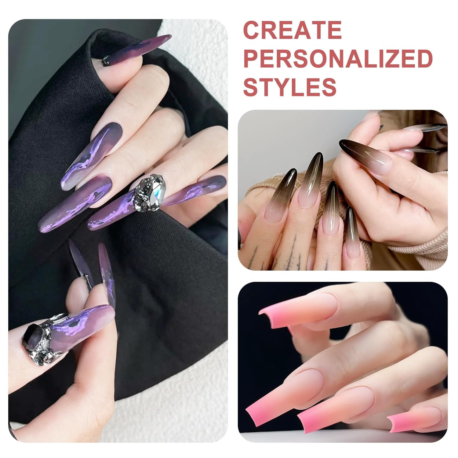 Qufiiry 200 Stück Nail Art Schwämme Mit Metallgreifer, Nagelkunst Schwammpinsel, Maniküre Zubehör Für Nägel, Um Eine Vielzahl Von Gradient Nail Art Patterns Zu Erstellen(Weiß)