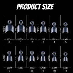 600 pièces ovales courts ongles artificiels 12 tailles demi-couverture acrylique faux ongles conseils ongles artificiels pour manucure femmes salon bricolage (transparent)