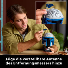 LEGO Star Wars 75408 Casque de Jango Fett - Bauset Mandalorien pour Erwachsene - Modèle avec support, enfant de nom et antenne réglable - Conçu pour les fans de Angriff der Klonkrieger