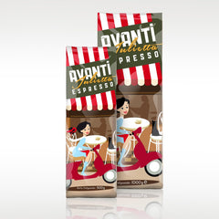 Café en grains AVANTI Julietta Espresso, 500g, 70% Arabica 30% Robusta, torréfaction traditionnelle au tambour