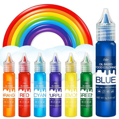 Colorant alimentaire liposoluble - Colorant alimentaire à base d'huile aux couleurs de l'arc-en-ciel pour chocolat, bonbons, gâteaux, pâtisserie - Colorant alimentaire concentré pour la décoration de gâteaux, crème au beurre, fondant - 12 g chacun