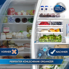 CARE + PROTECT Récipient alimentaire intelligent, parfaitement empilable, organisateur de réfrigérateur, protège les aliments de l'humidité, garde les aliments frais plus longtemps, 2,15 l Boîtes de conservation alimentaire Naty Shop