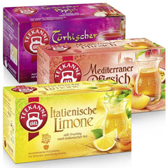 Teekanne Service à Thé 3 Assortiments, Citron Italien, Pêche Méditerranéenne et Pomme Turque, 155g