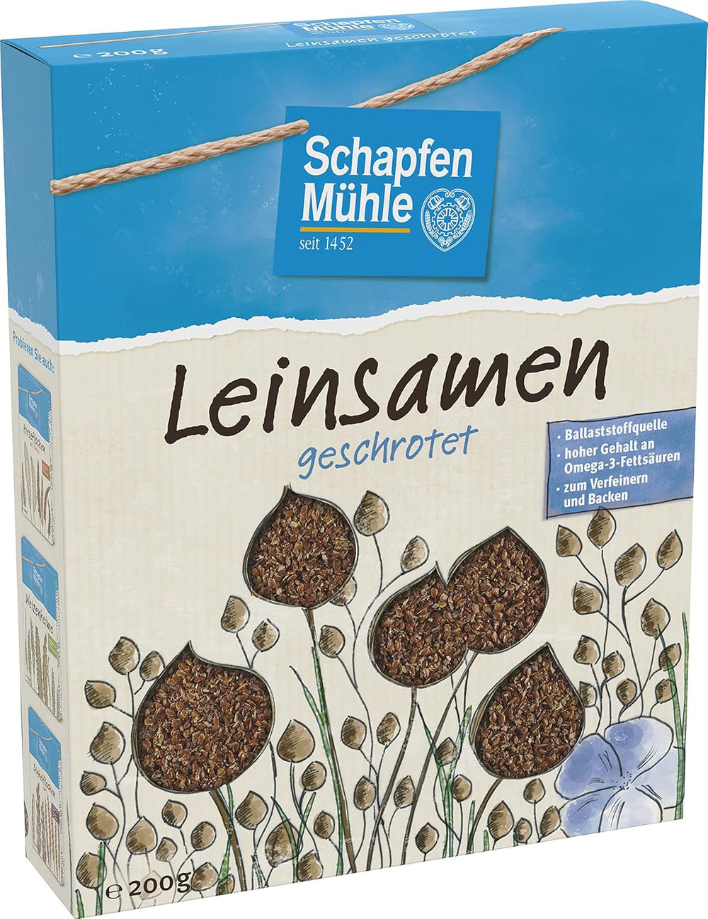 Graines de lin moulues Schapfen Mill, paquet de 200 g