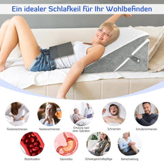 Oreiller compensé réglable pour enfants, oreiller de lecture en mousse haute densité pour lit et canapé, oreiller de tête ergonomique pour l'apnée du reflux du sommeil, oreiller de jambe/oreiller de dos pour jouer et lire (blanc et gris)