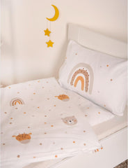 Herding Babybest Little Friends Winterbettwäsche, Kopfkissenbezug 40 X 60 Cm Mit Hoteleinschlag, Bettbezug 100 X 135 Cm, Mit Zwißwerfer, 100% Baumwolle/Flannel, Blanc, Twin Naty Shop