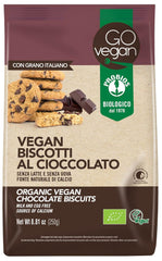 GO VEGAN Biscuits aux pépites de chocolat et riz germé - Biscuits végétaliens - Riche en calcium - 1 paquet (1 x 250 g)
