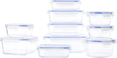 Amazon Basics Lot de 20 récipients alimentaires en verre avec couvercles (10 récipients + 10 couvercles) Boîtes de conservation alimentaires bleu transparent sans BPA Naty Shop 20 Single