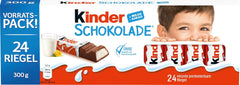 Kinder Chocolate - Barres de chocolat au lait fourrées - 1 paquet contenant 24 barres individuelles (24 x 12,5 g).