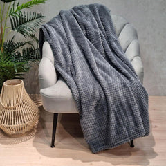Couvre-lit HOMLA Noah 220 X 240 Cm - couvre-lit canapé couverture confortable - moelleux et doux - gris polyester Lits et couvertures Besuche den HOMLA-Store