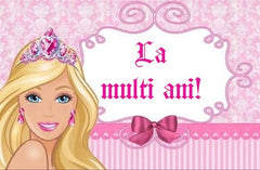 Decoratiune comestibila din zahar, Barbie - "La multi ani!" Nati Shop