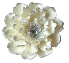 Décoration comestible en sucre, pivoine blanche argentée Décorations en Pâte à Sucre Nati Shop