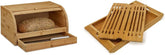 Relaxdays Coș de pâine rulant cu sertar, bambus, HxLxP: 21 x 40,5 x 28 cm, lemn, natural & placă de tăiat pâine din bambus aprox. 3 x 37 x 21,5 cm Placă de tăiat cu tavă pentru firimituri pentru curățare ușoară natural Cutii depozitare alimente Naty Shop Pachet cu placă de tăiat pâine 3X37X21,5 cm
