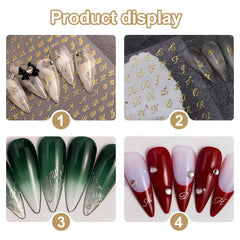 7 lettres alphabets 3D Nagelsticker Nagelfolie Selbstklebend Buchstaben Aufkleber Nägel Zubehör Nagelaufkleber Klebebuchstaben Aufkleber Selbst Gestalten Letter Letters Nail Art Stickers