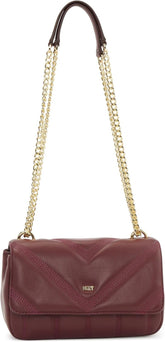 DKNY Sac à Bandoulière à Rabat Sacs Femme Naty Shop Distressed Wine