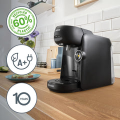 Machine à expresso à capsules Bosch Tassimo finesse TAS162E, 70 boissons, café plus intense sur simple pression d'un bouton, arrêt automatique, durable, dosage parfait, 1400 W, noir/noir