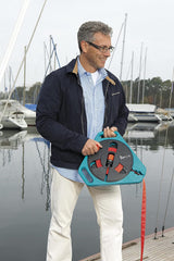 Tuyau plat roll-fix Gardena Original Classic 15 m : Boîte à tuyaux économique avec tuyau d'eau (Ø 12 mm dans la boîte), mécanisme de sécurité automatique, incl. buse de pulvérisation, avec dispositifs de raccordement (756-20)