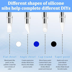 3 Stück Nagel Pinsel Silikon, Nagelkunst Skulptur Stift, Doppel Köpfe DIY Maniküre Werkzeug, Strassstein Picker, Gel Schnitzen Pinsel Für Design, Shaping Drawing Carving Nagelfolie