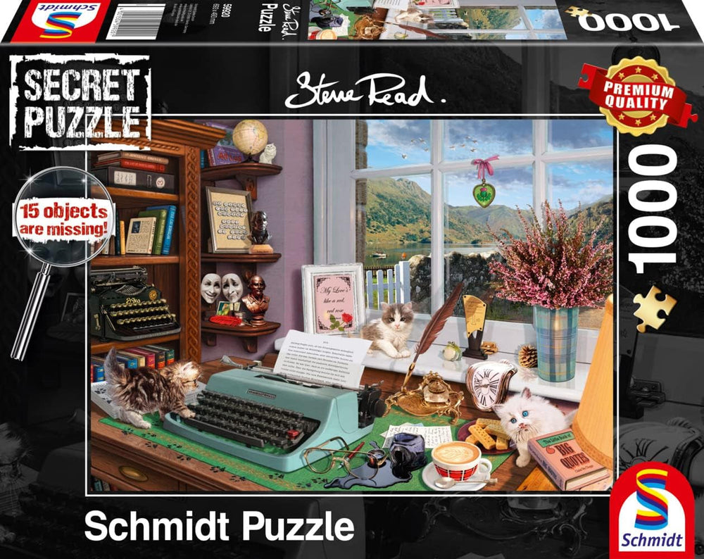 Schmidt Spiele 59920 La birou, 1000 piese Puzzle secret Puzzle Naty Shop Titlu implicit