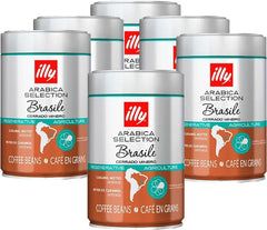 ILLY 6 boîtes de café en grains de 250 grammes chacune, Sélection Arabica, Brésil, certificat Cerrado Mineiro, Regenagri