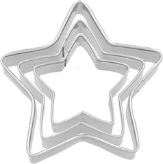 Birkmann Star Lot de 3 emporte-pièces en forme d'étoile pour couper et décorer les biscuits, pâte d'amande et fondant, en acier inoxydable, passe au lave-vaisselle
