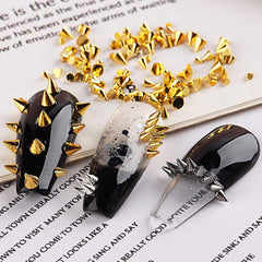Mini Metall Nieten Punk Nail Charms Gold Silver Strasssteine Nägel Charm Kegel Spikes Nagelschmuck Glitzersteine Nail Art Studs Nagel Steine Legierung Nagelanhänger Strass Nageldesign Zubehör