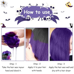 Teinture capillaire temporaire pour Halloween, 4 couleurs, cire coiffante, ton pour hommes et femmes, Halloween, fête Cosplay, teinture pour cheveux, boutique Naty