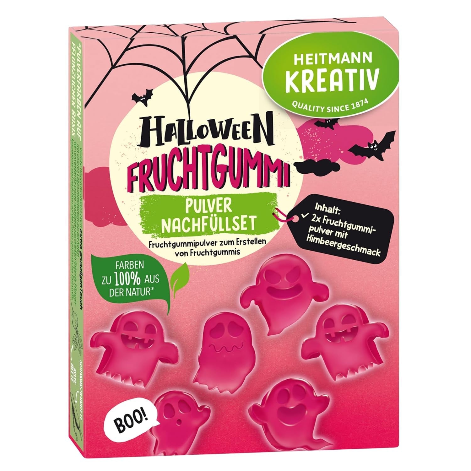 Set de rezervÄ pentru gumÄ de mestecat cu fructe de Halloween HEITMANN KREATIV - aromÄ de zmeurÄ