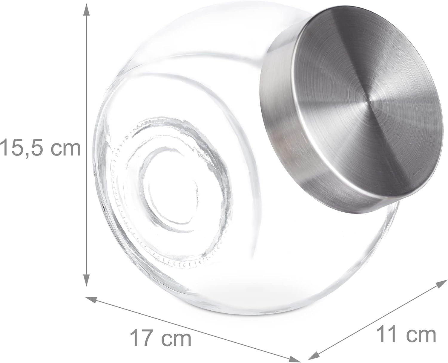 Borcane de bomboane Relaxdays, set de 4, 1,5 l, borcane de depozitare pentru dulciuri, alimente, bar de bomboane, capac din oțel inoxidabil, clar, transparent argintiu Cutii depozitare alimente Naty Shop