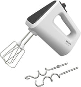 Krups GN4001 3 Mix 4000 Handmixer | 450 Watt | Robustes Design | Variabler Geschwindigkeitsregler | Turbo- Und Auswurf-Funktion | Inkl. 2 Rührbesen Und 2 Knethaken | Weiß/Grau Bucatarie Naty Shop